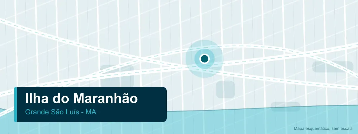 Mapa ilustrativo da área de atendimento da Vidrax em Ilha do Maranhão, MA