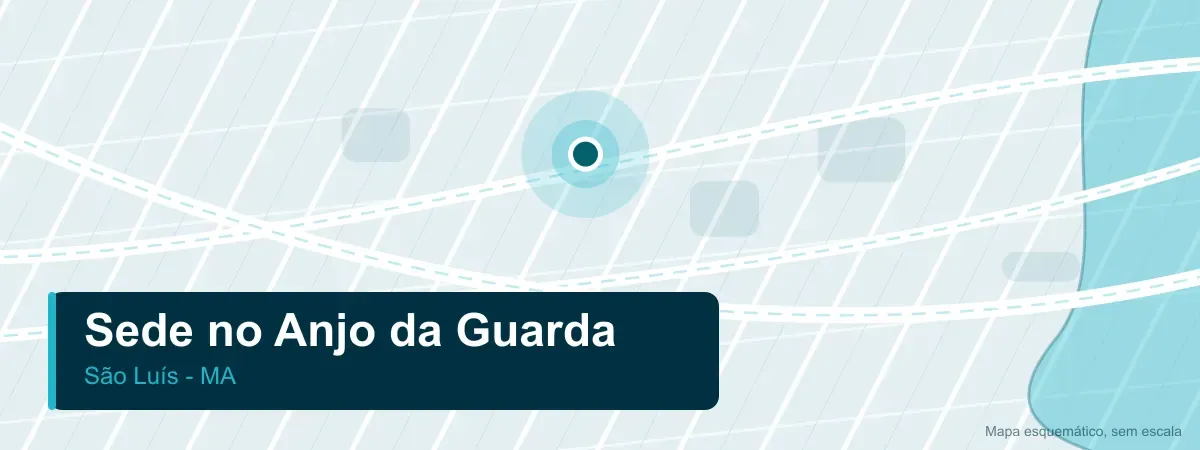 Mapa ilustrativo da área de atendimento da Vidrax em Anjo da Guarda, São Luís - MA