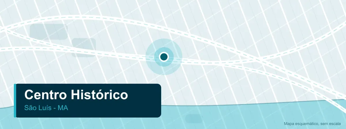 Mapa ilustrativo da área de atendimento da Vidrax em Centro Histórico, São Luís - MA